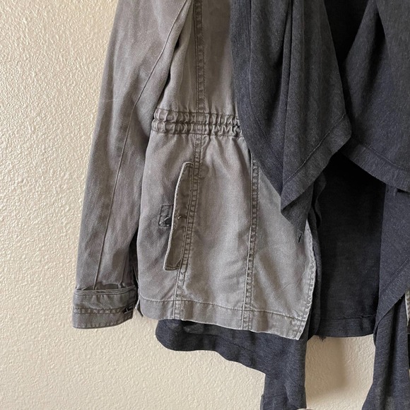 Anthropologie Hei Hei layered olive & gray utility jacket lagenlook - Picture 3 of 9